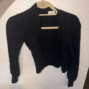 Wilfred Black Cropped Cardigan with Button Detail